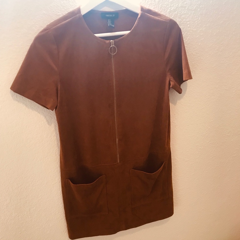 Feux suede mini dress.